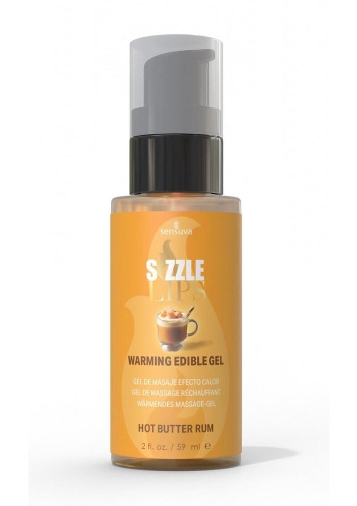 Зігрівальний масажний гель Sensuva — Sizzle Lips Butter Rum (59 мл), без цукру, їстівний - зображення 1