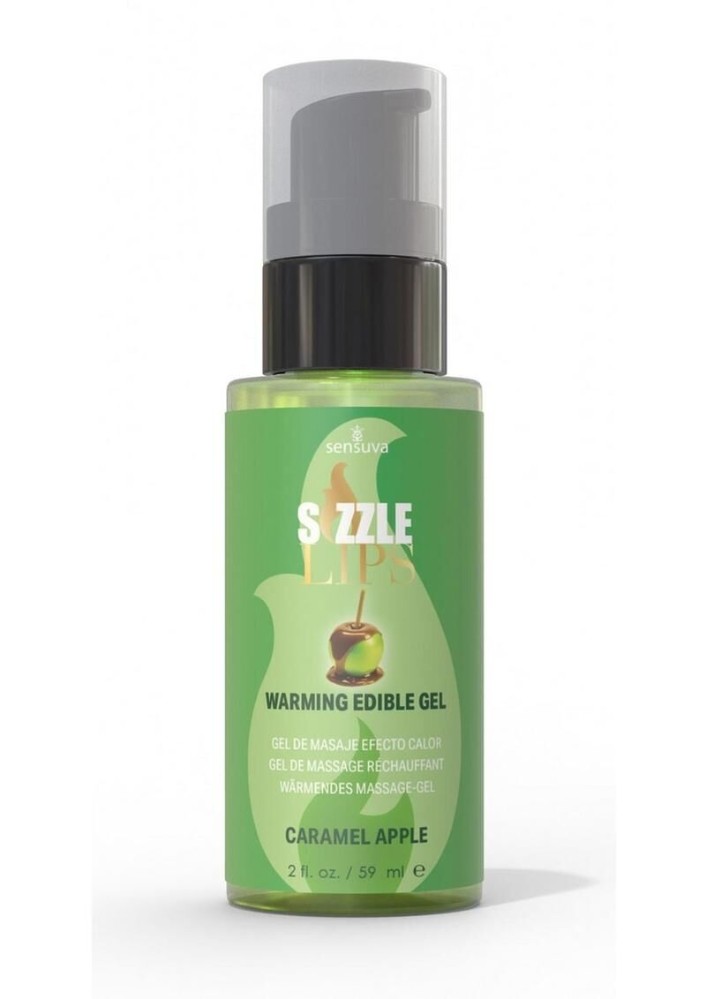 Зігрівальний масажний гель Sensuva Sizzle Lips Caramel Apple (59 мл), без цукру, їстівний - зображення 1