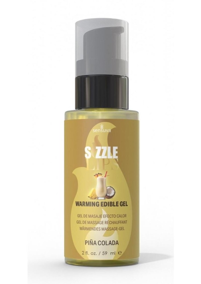 Зігрівальний масажний гель Sensuva Sizzle Lips Pina Colada (59 мл), без цукру, їстівний - зображення 1