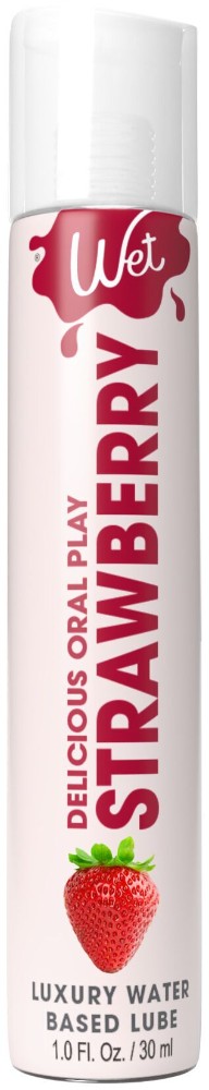 Лубрикант на водній основі Wet Oral Play Strawberry (30 мл), їстівний, без цукру - зображення 1