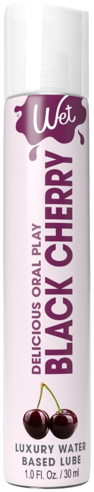 Лубрикант на водній основі Wet Oral Play Black Cherry (30 мл), їстівний, без цукру - зображення 1