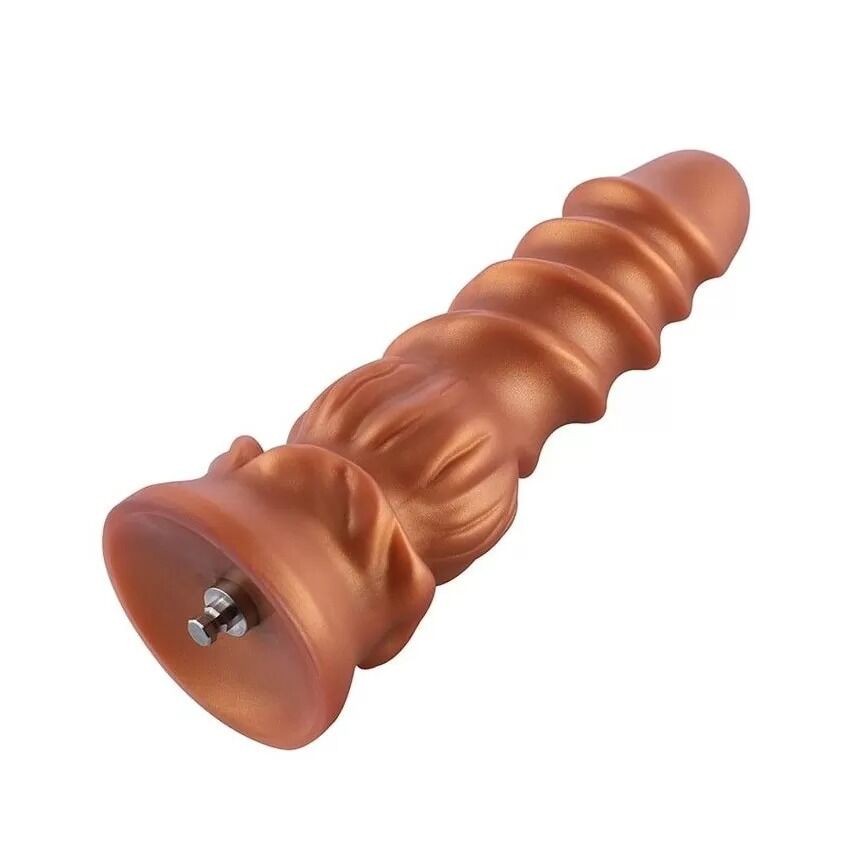 Фалоімітатор для секс-машин Hismith Spiral Grain Silicone Dildo Monster Series, спіральний рельєф - зображення 1