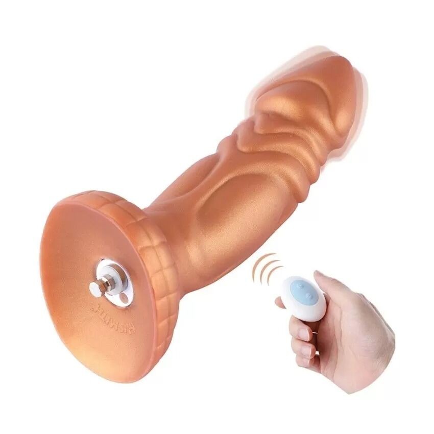 Фалоімітатор з вібрацією Hismith Slightly Curved Vibrating Silicone Dildo Monster Series, KlicLok - зображення 1