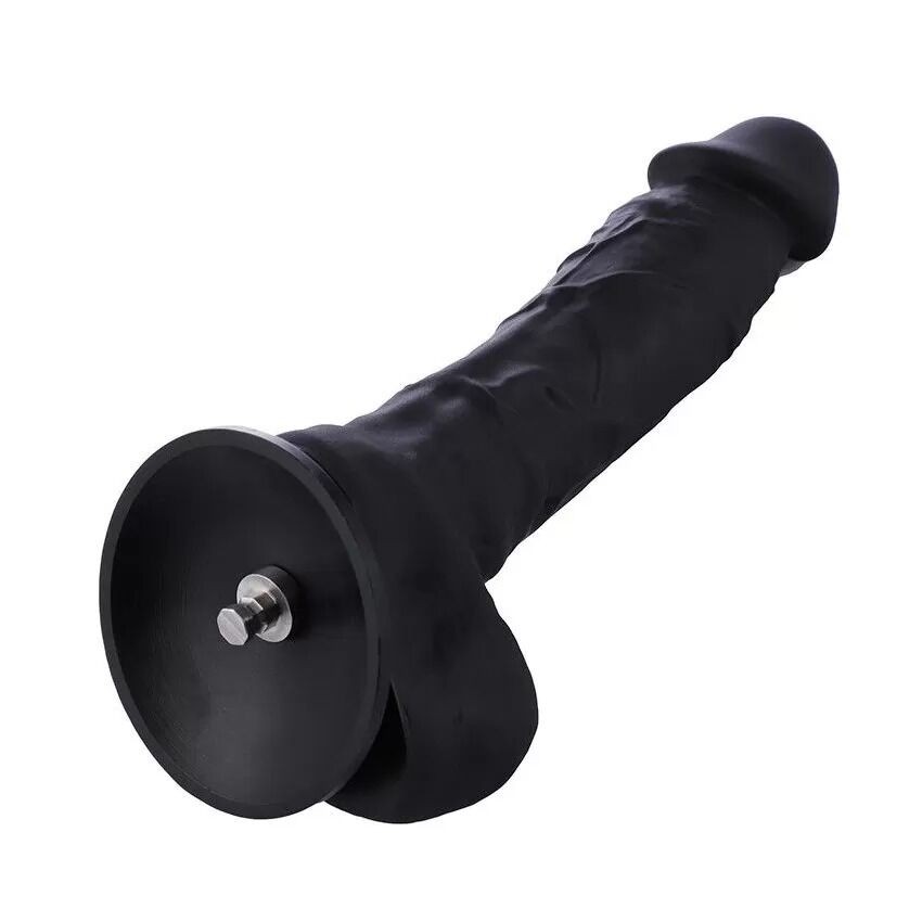 Фалоімітатор для секс-машин Hismith 8.3″ Silicone Dildo Black, система KlicLok, гнучкий стрижень - зображення 1