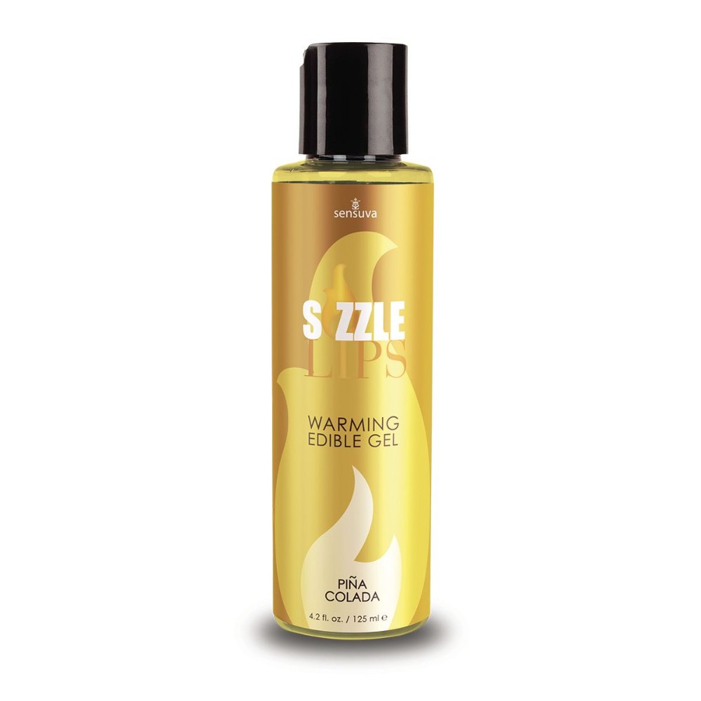 Зігрівальний масажний гель Sensuva Sizzle Lips Pina Colada (125 мл), без цукру, їстівний - зображення 1