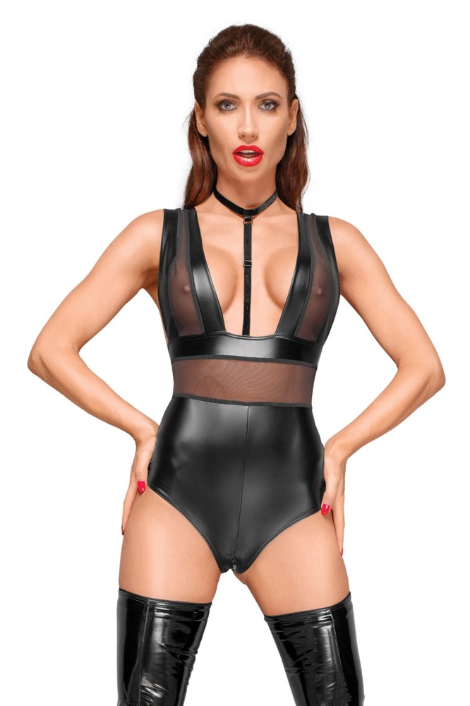 Боді з мокрим ефектом Noir Handmade F183 Powerwetlook body, XL - зображення 1
