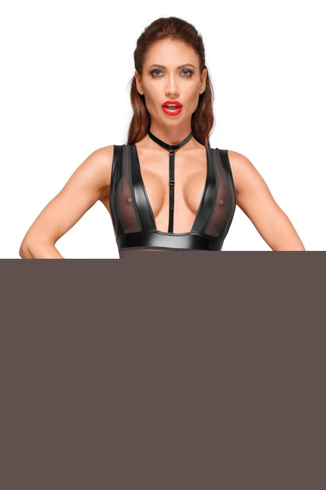 Боді з мокрим ефектом Noir Handmade F183 Powerwetlook body, XXL - зображення 1