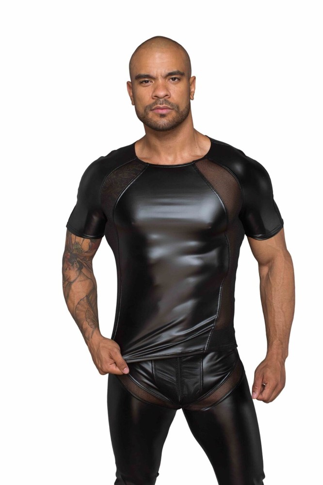 Футболка з мокрим ефектом Noir Handmade H056 Men's T-shirt made of powerwetlook, S - зображення 1