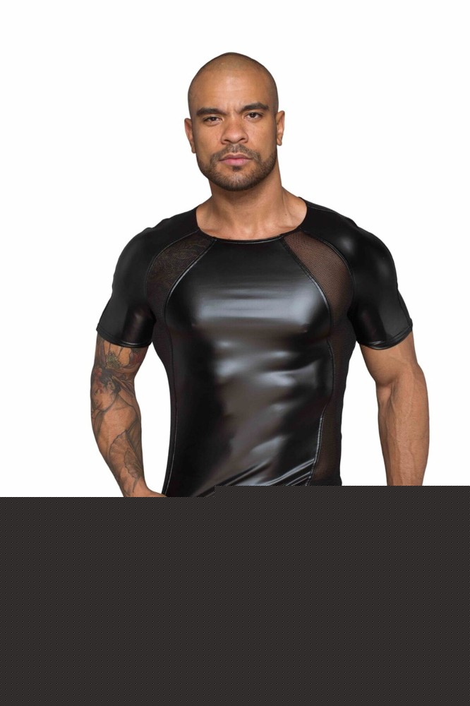 Футболка з мокрим ефектом Noir Handmade H056 Men's T-shirt made of powerwetlook, XXL - зображення 1