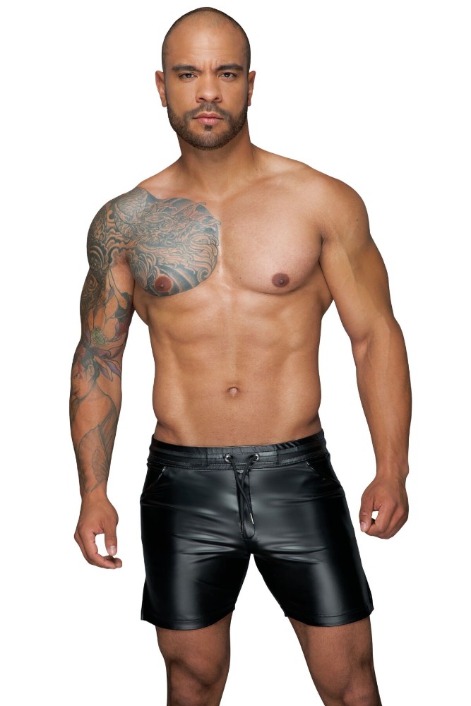 Чоловічі шорти з мокрим ефектом Noir Handmade H061 Powerwetlook shorts, 3XL - зображення 1