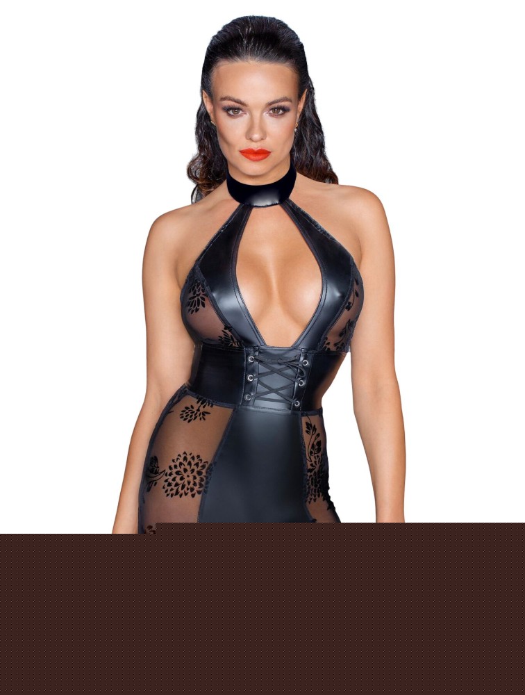 Сукня Noir Handmade F238 Short tulle dress with powerwetlook inserts, 3XL - зображення 1
