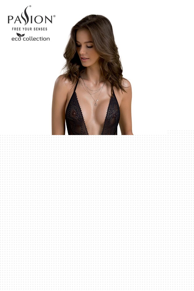 Боді Passion DROSERA BODY black, S/M, високі вирізи, верх на зав’язках - зображення 1