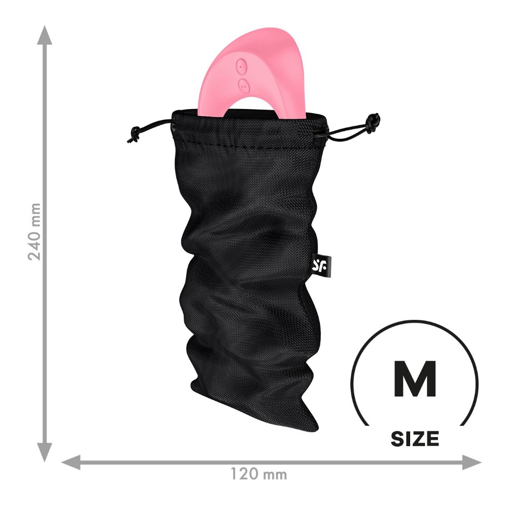 Мішок для секс-іграшок Satisfyer Treasure Bag M, чорний, на шнурку - зображення 1
