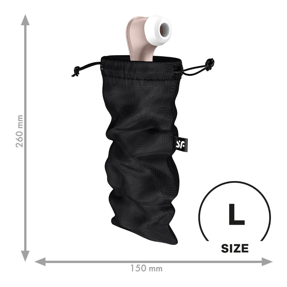 Мішечок для секс-іграшок Satisfyer Treasure Bag L, чорний, на шнурку - зображення 1