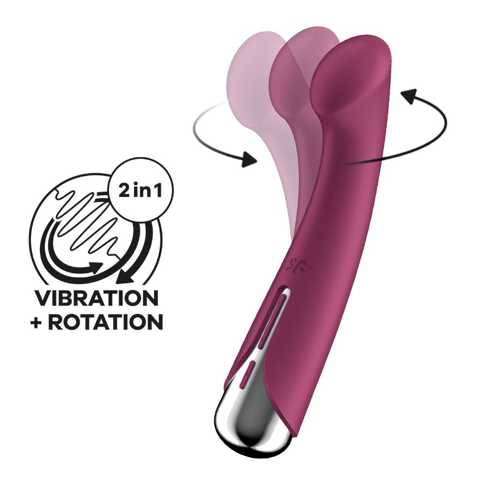 Вібратор з ротацією Satisfyer Spinning G-Spot 1 Red, плоский майданчик для стимуляції точки G - зображення 1