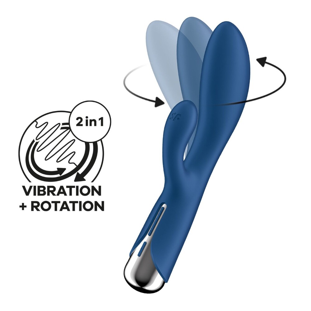 Вібратор-кролик з ротацією Satisfyer Spinning Rabbit 1 Blue, 3 мотори - зображення 1