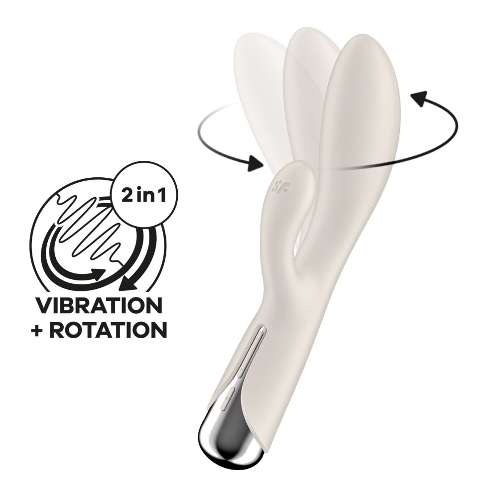 Вібратор-кролик з ротацією Satisfyer Spinning Rabbit 1 Beige, 3 мотори - зображення 1