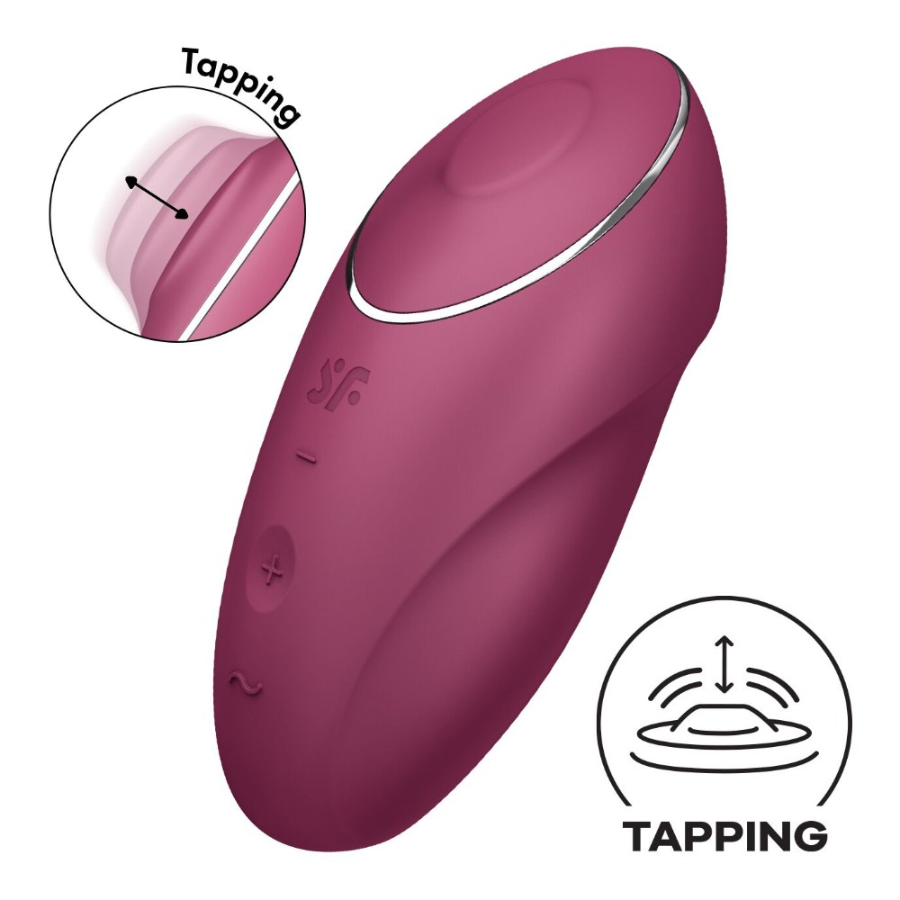 Вібростимулятор-пульсатор Satisfyer Tap & Climax 1 Red, ефект постукування пальцем, 2 мотори - зображення 1