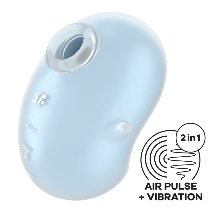 Вакуумний кліторальний стимулятор з вібрацією Satisfyer Cutie Ghost Blue - зображення 1