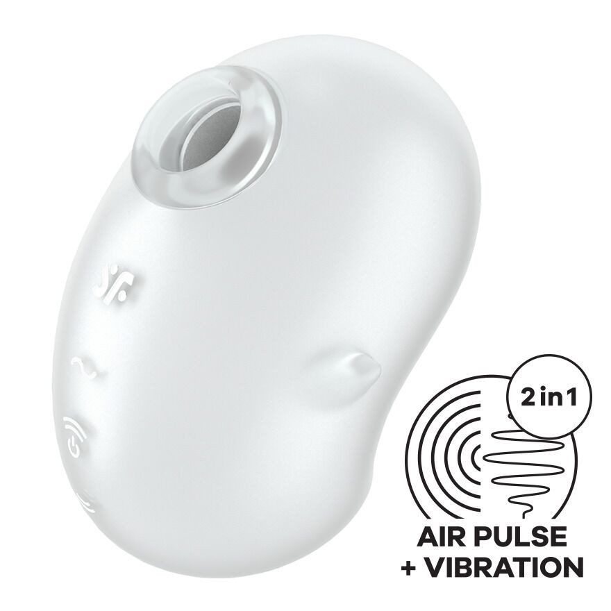 Вакуумний кліторальний стимулятор з вібрацією Satisfyer Cutie Ghost White - зображення 1