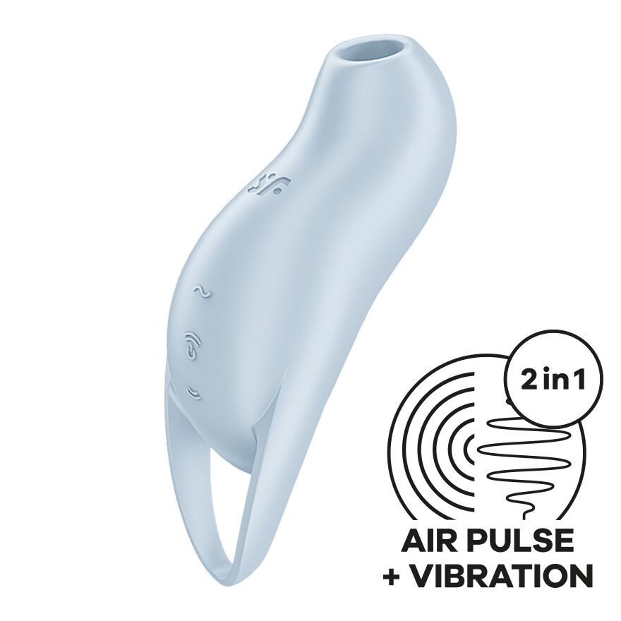 Вакуумний кліторальний стимулятор з вібрацією Satisfyer Pocket Pro 1 Blue - зображення 1