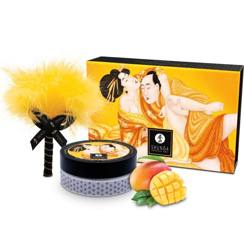 Смачна пудра для оральних пестощів Shunga Body Powder Luscious Mango, 75 г, аромат манго - зображення 1