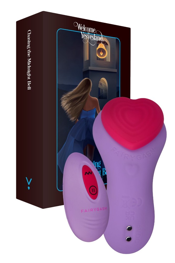 Вібратор у трусики FairyGasm HeartGem violet, на магніті, пульт ДК - зображення 1