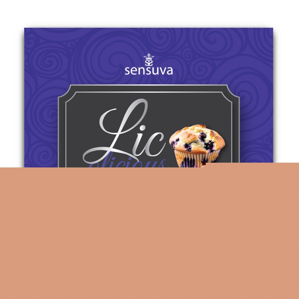 Пробник гелю для мінету Sensuva Lic-o-licious Blueberry Muffin (6 мл), оліїстий, без цукру - зображення 1