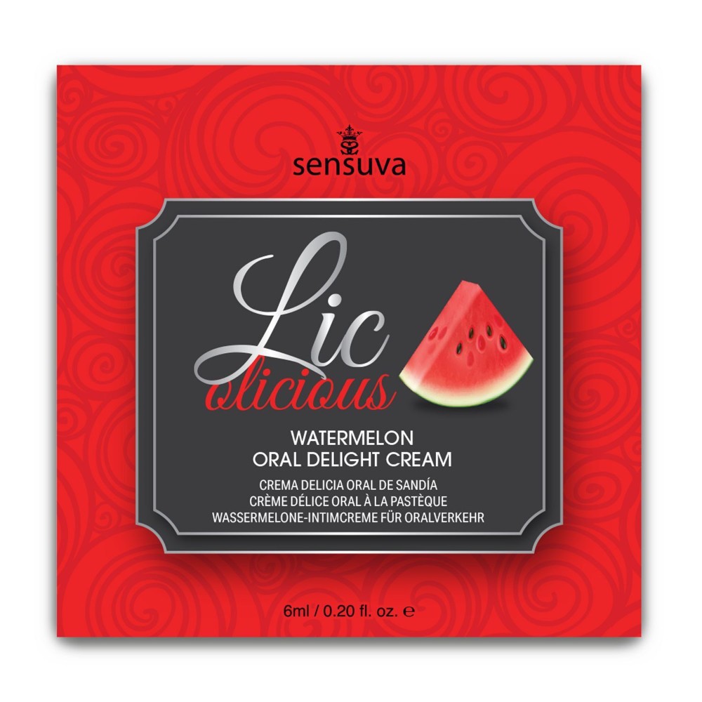 Пробник гелю для мінету Sensuva Lic-o-licious Watermelon (6 мл), оліїстий, без цукру - зображення 1