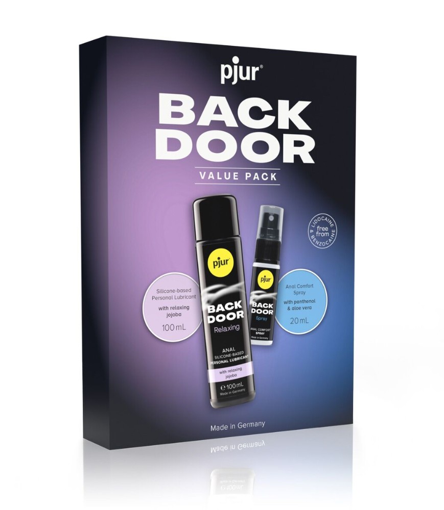 Подарунковий набор pjur BACK DOOR Value Pack: силіконова змазка 100 мл та розслаблювальний спрей 20 - зображення 1