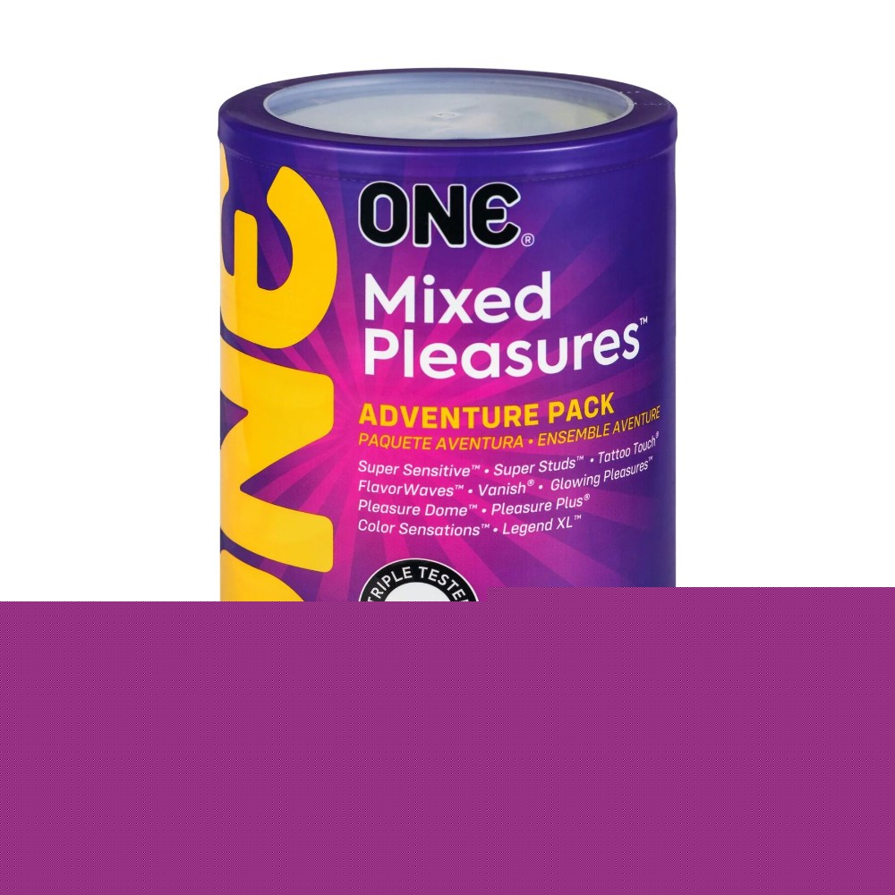 Набір презервативів ONE Mixed Pleasures, 100 шт, 10 видів, паковання-тубус - зображення 1
