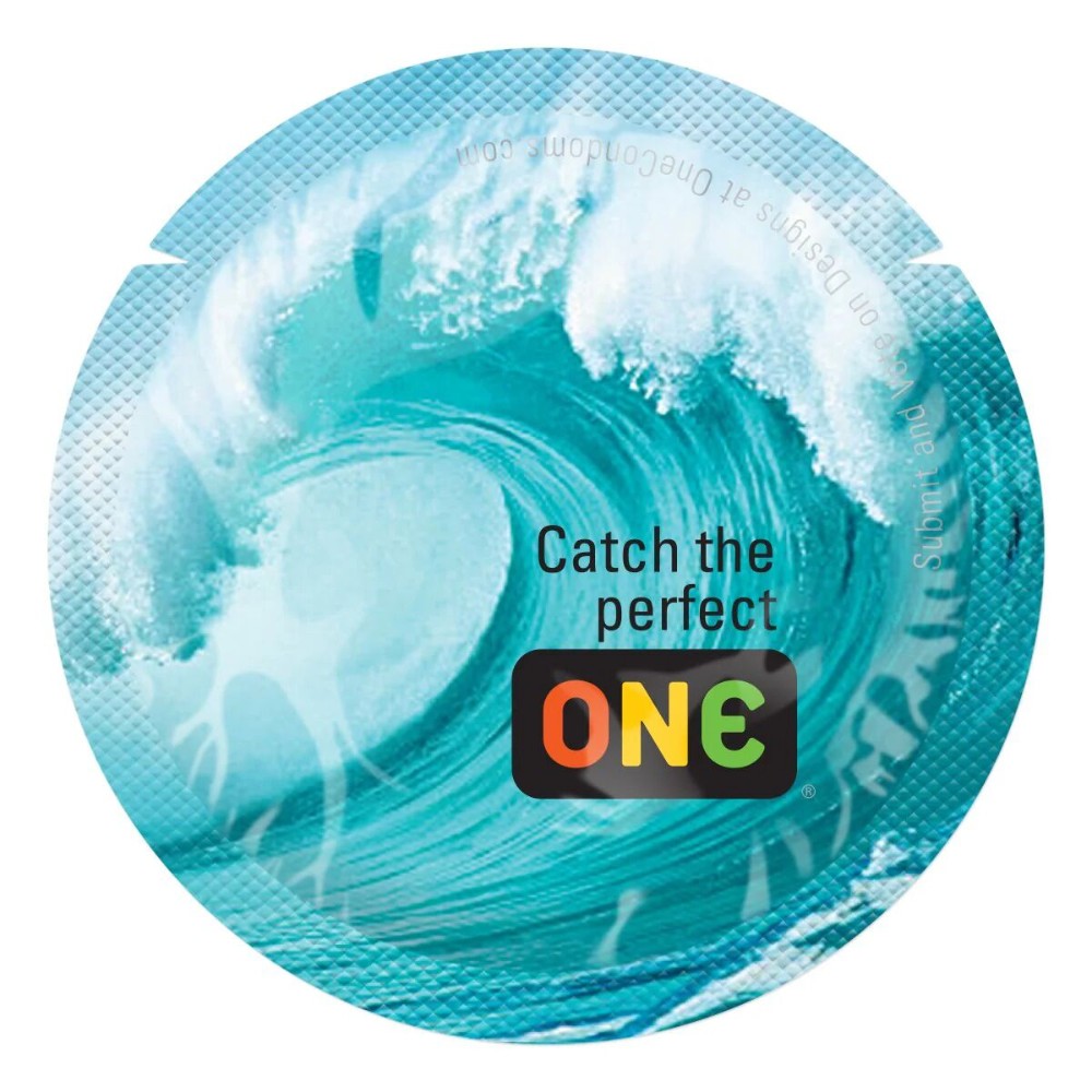 Презерватив ONE Color Sensations Catch the perfect ONE, 1 шт, бірюзовий, гладенький, зі змазкою - зображення 1