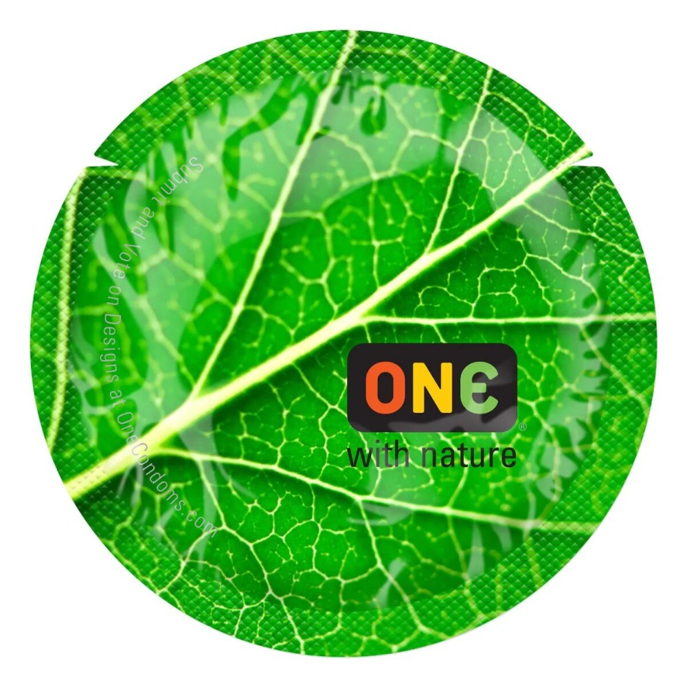 Презерватив ONE Color Sensations ONE with nature, 1 шт, зелений, гладенький, зі змазкою - зображення 1