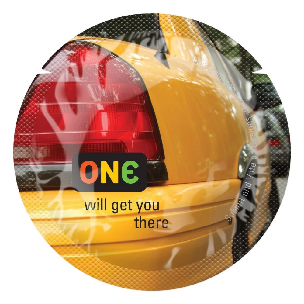 Презерватив ONE Color Sensations ONE will get you there, 1 шт, жовтий, гладенький, зі змазкою - зображення 1