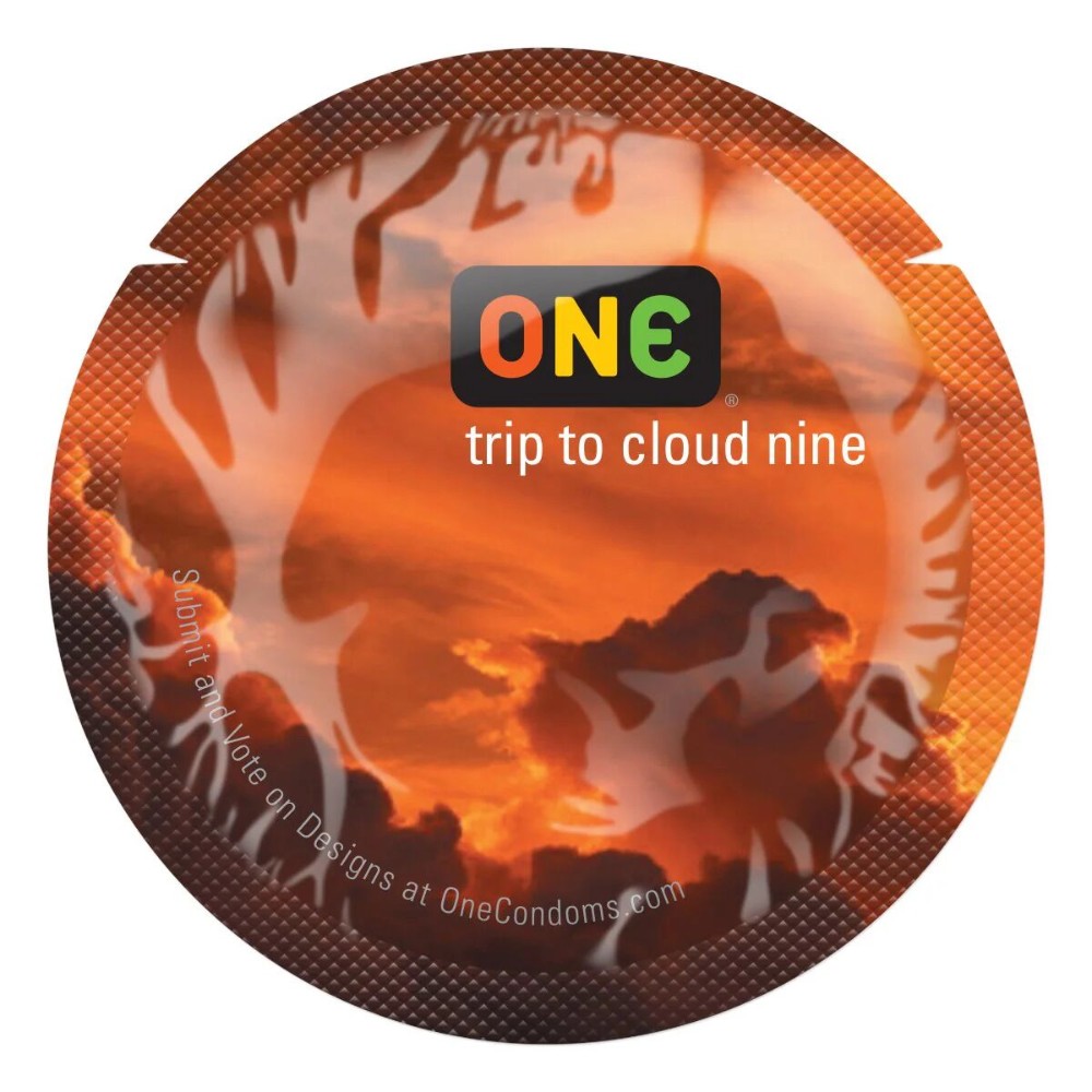 Презерватив ONE Color Sensations ONE trip to cloud nine, 1 шт, помаранчевий, гладенький, зі змазкою - зображення 1