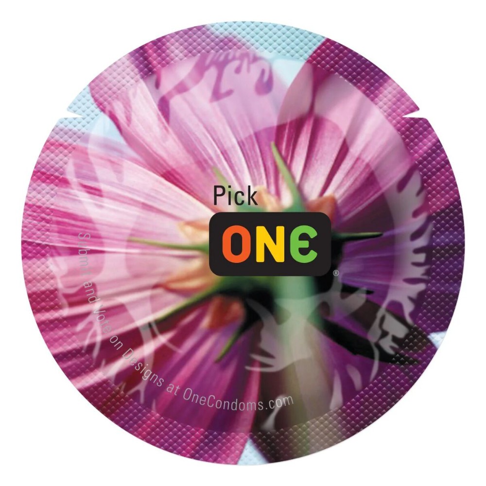 Презерватив ONE Color Sensations Pick ONE, 1 шт, фіолетовий, гладенький, зі змазкою - зображення 1