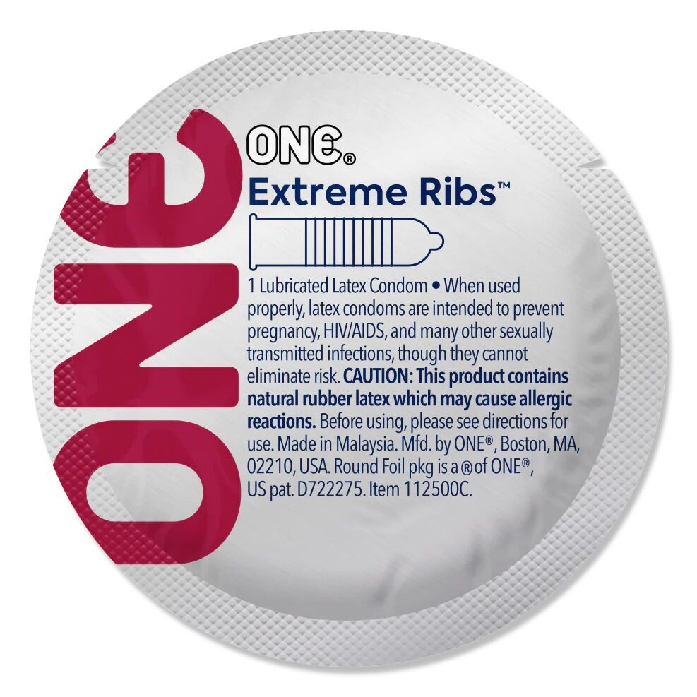 Презерватив ONE Extreme Ribs, 1 шт, ребристий, зі змазкою - зображення 1