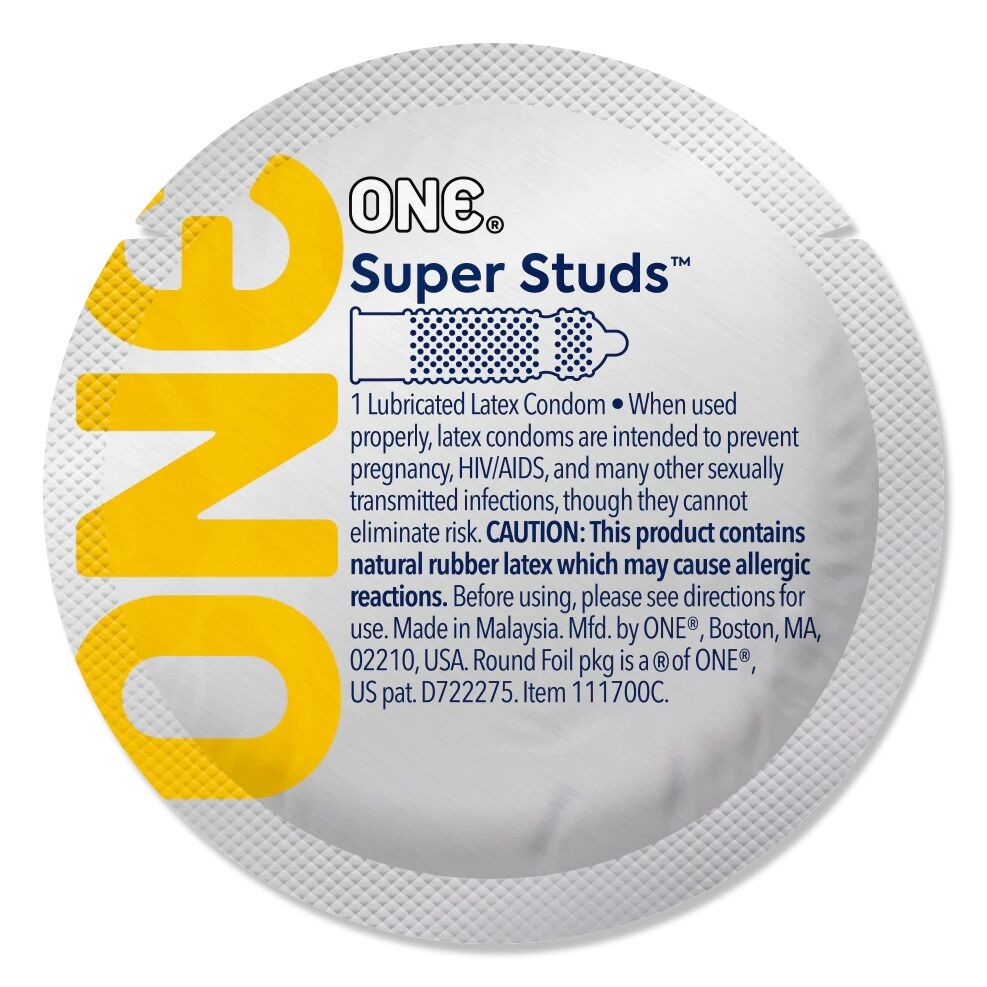 Презерватив ONE Super Studs, 1 шт, з точковим рельєфом, зі змазкою - зображення 1