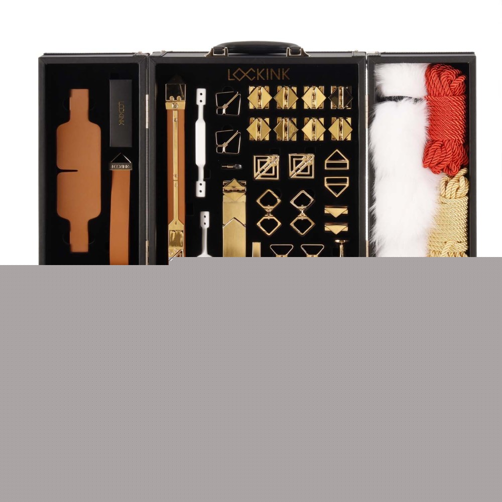 БДСМ-набір LOCKINK All-in-1 BDSM Play Kit, коричневий, ремені, маска, кляпи, анальні пробки, свічки - зображення 1