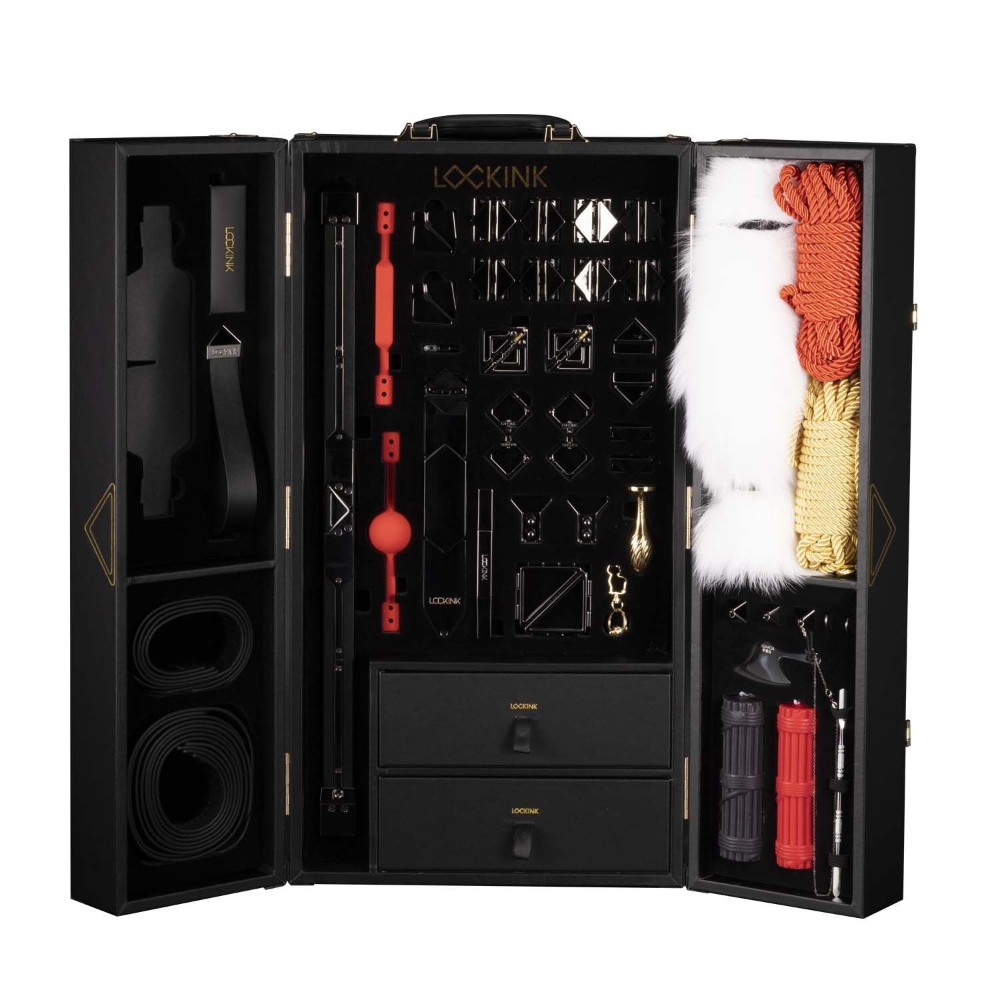 БДСМ-набір LOCKINK All-in-1 BDSM Play Kit, чорний, ремені, маска, кляпи, анальні пробки, свічки - зображення 1