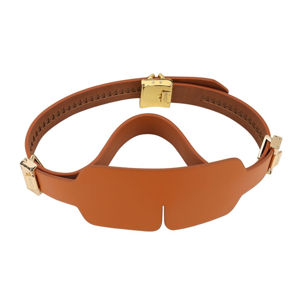 Маска на очі LOCKINK Blindfold Kit, коричнева, натуральна шкіра, регульований обсяг - зображення 1