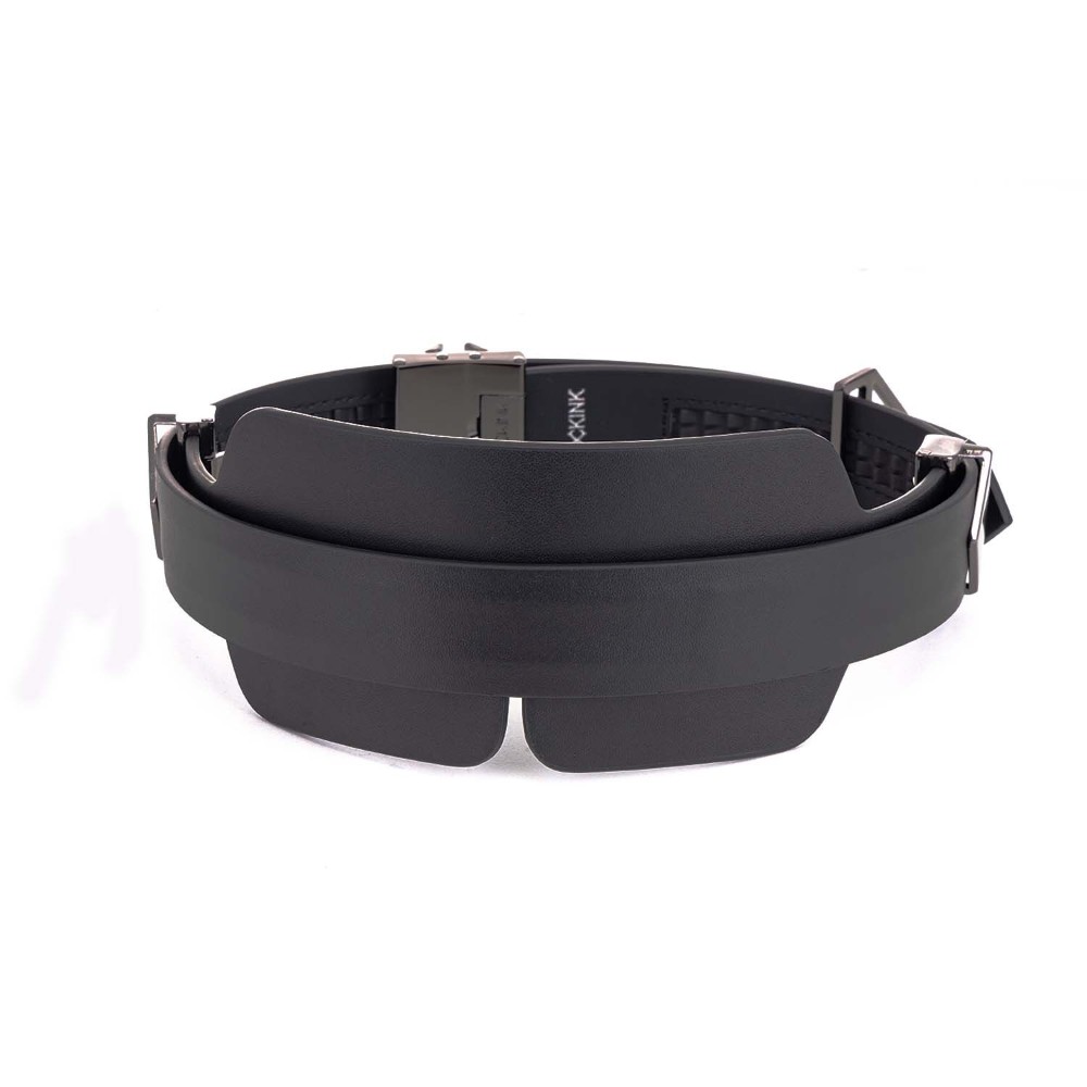 Маска на очі LOCKINK Blindfold Kit, чорна, натуральна шкіра, регульований обсяг - зображення 1