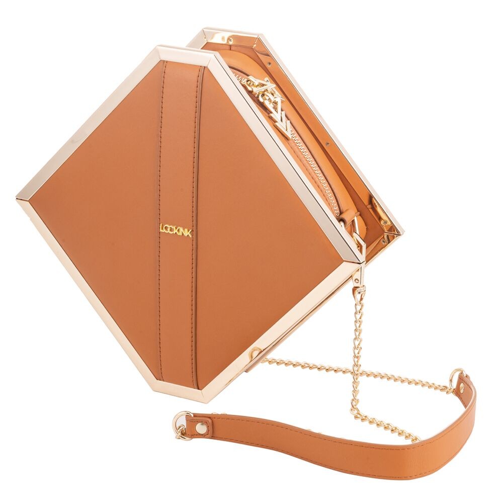 Сумка для секс-іграшок LOCKINK Mysterious Square Kink Bag, коричнева, набір для бондажу в комплекті - зображення 1