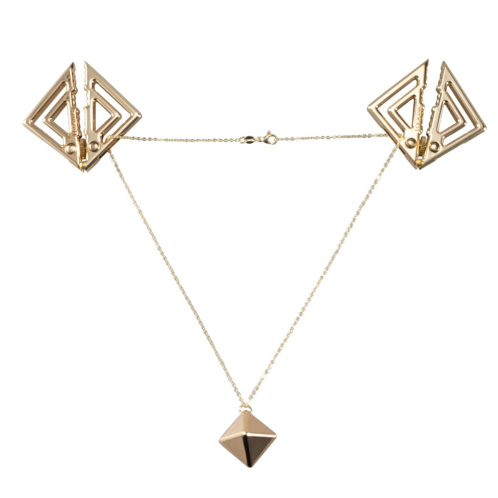 Затискачі для сосків з важкою підвіскою LOCKINK Adjustable Nipple Clamps with Heavy Pendant, під золото - зображення 1
