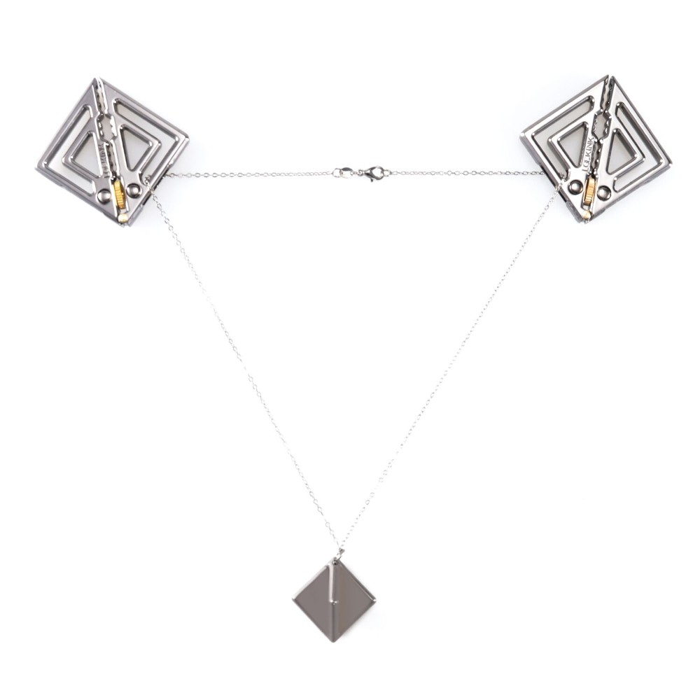 Затискачі для сосків з легкою підвіскою LOCKINK Adjustable Nipple Clamps with Light Pendant, сріблясті - зображення 1