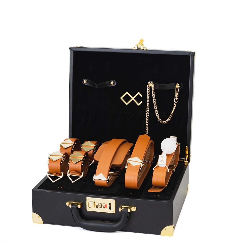 БДСМ-набір LOCKINK Moonlight Treasure Chest, коричневий, натуральна шкіра - зображення 1