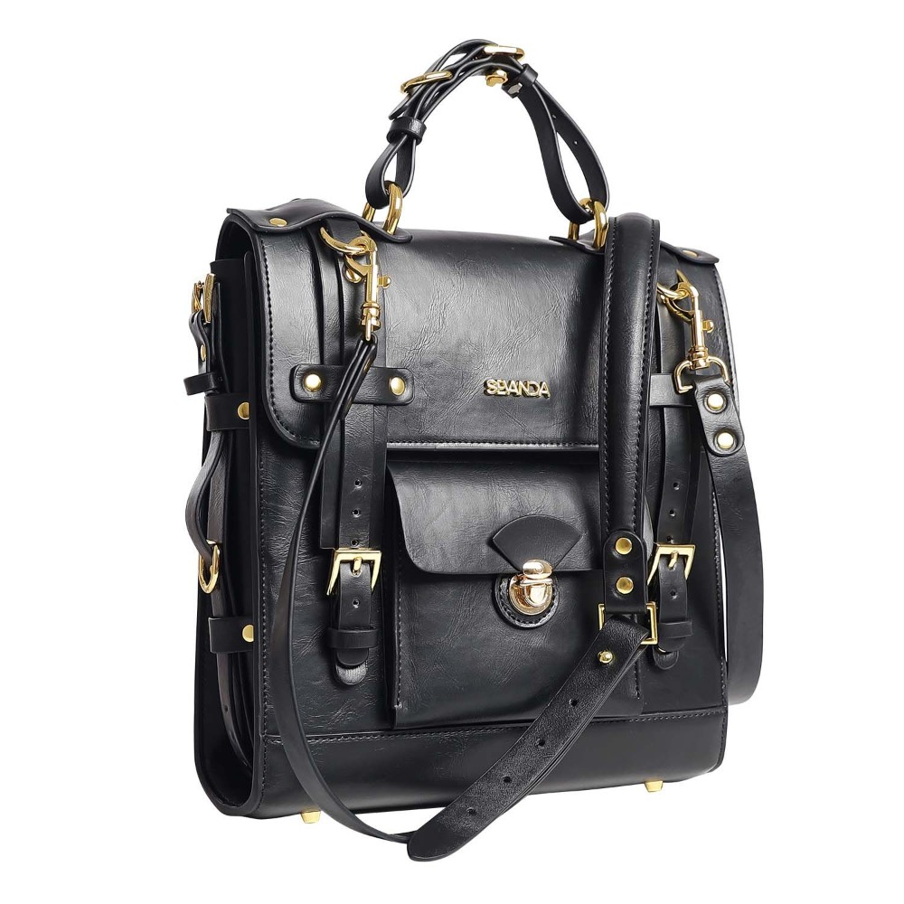 Сумка-трансформер для зберігання секс-іграшок LOCKINK Detachable JK Bag, чорна, ПВХ - зображення 1