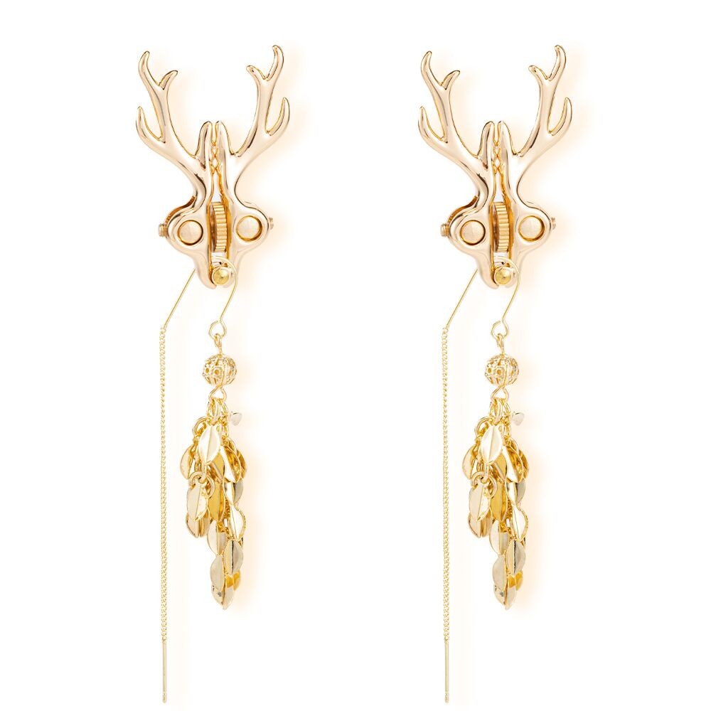 Затискачі для сосків LOCKINK SEVANDA Stag Adjustable Nipple Clamps, золотисті, зі знімними підвісками - зображення 1