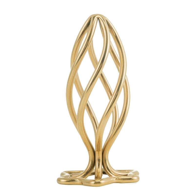 Металева анальна пробка LOCKINK SEVANDA Hollow Spiral Golden, S, золотиста, діаметр 2,6 см - зображення 1