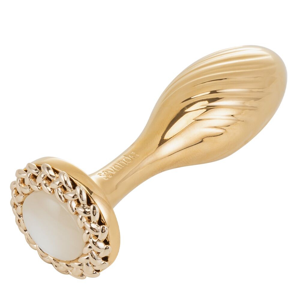 Металева анальна пробка LOCKINK SEVANDA Pearl Pear-shape Anal Plug, зі штучною перлиною - зображення 1
